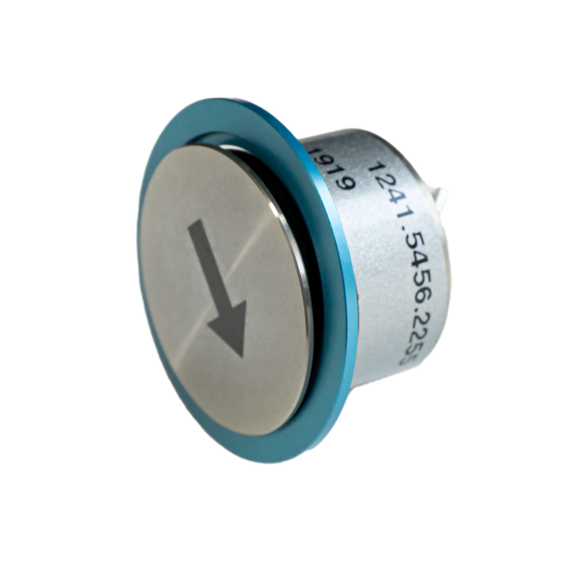 Snap - in Taster Piezo, blau, mit Pfeil - shop.htgroup